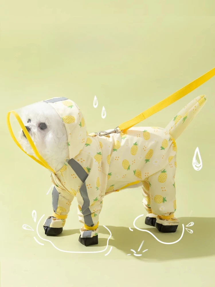 

Одежда от дождя для щенков, водонепроницаемые универсальные плащи для маленьких собак, дождевик для прогулок, закрывающая живот, одежда для домашних животных