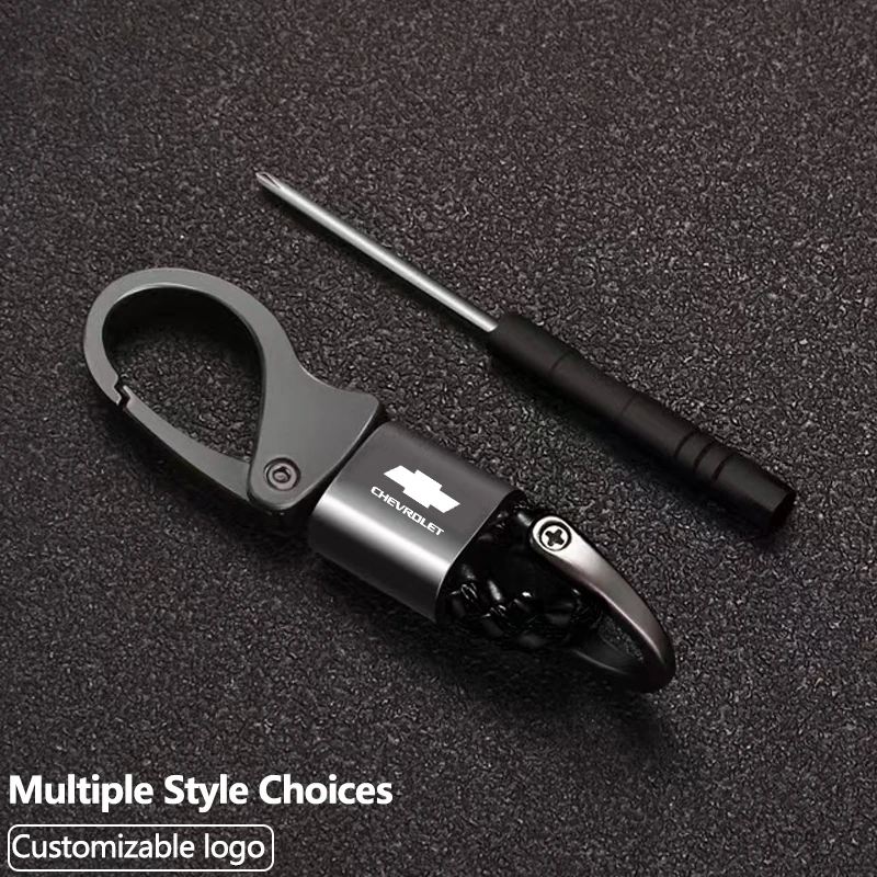 Chaveiro de couro trançado para carro, anel de chave de liga de zinco, acessórios automotivos para Chevrolet Spark Captiva Cruze Tracker Epica Nubira Optra Z71