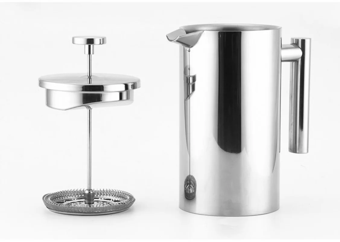 

Coffeetea 304 Steel Maker Double Pot Coffee French Stainless Press 350/800/1000/1500ml Brewing Insulated Coffee Machine