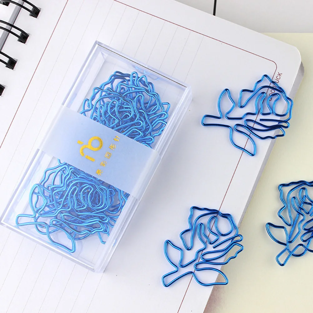 10Pcs Delicate Paper Clips Exquisite Rose Style Strong Metal Clips for Files Documents Envelopes Office School Home Organization
