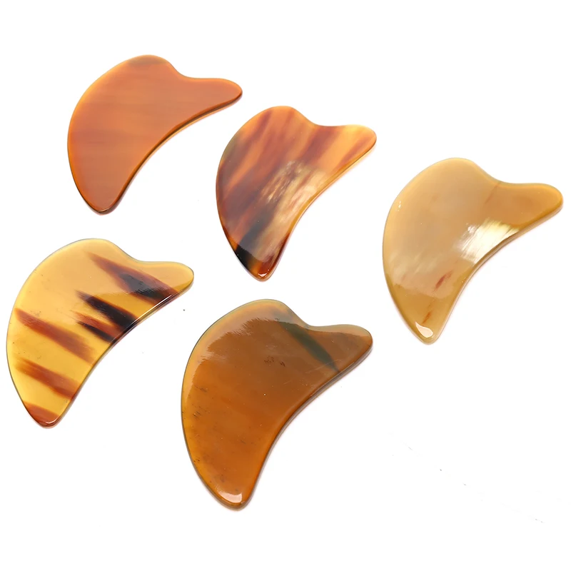 1 Pc Natural Cow Horn Gua Sha Board Scraper Face Massager Face Lift Scraping Massage Tool