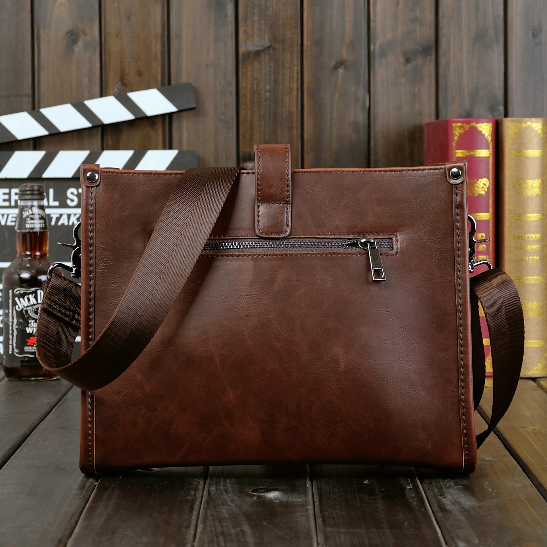 Tas Selempang Kulit PU Model V - Leather Work Bag Mens ulasan dan harga