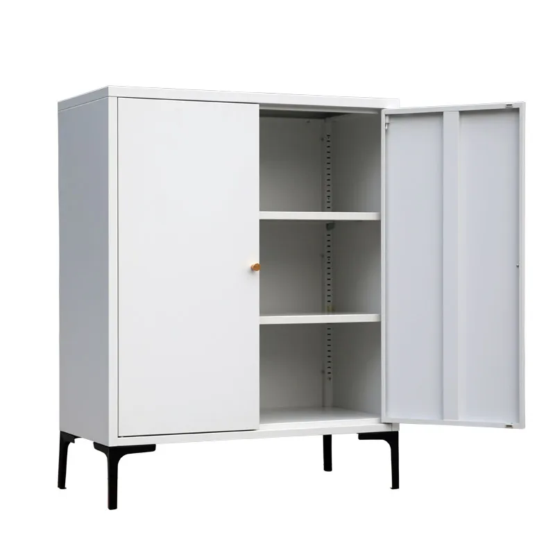 #￥2 Layer Steel Farmhouse Modern Living Room Storage Cabinet with 3 Drawers and Adjustable Shelves for Home Furniture