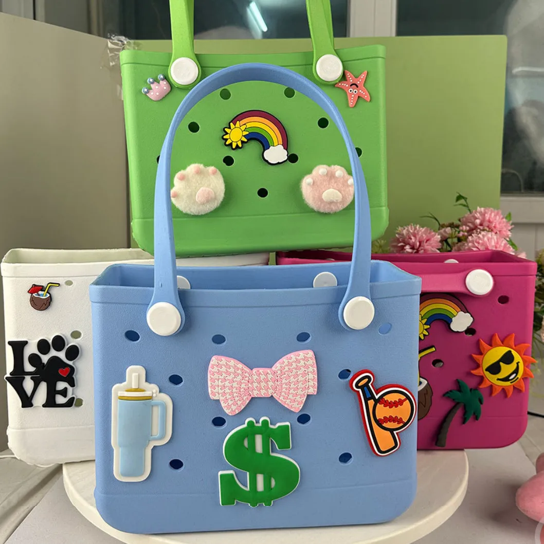 2026 New Jelly Bag DIY Hole Bag, Cute, Beach Vacation Bag, Portable, Free DIY.