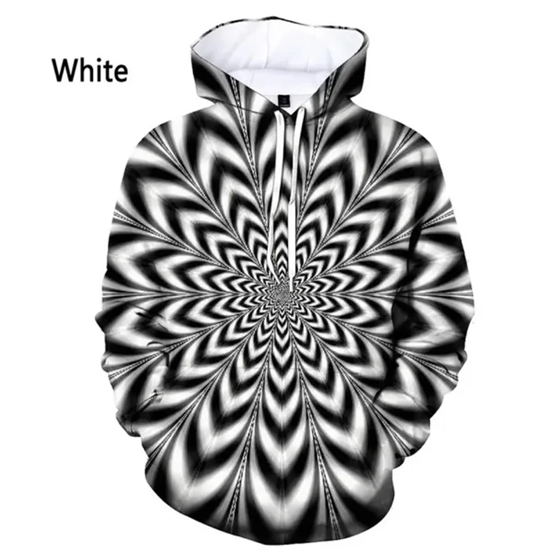 Mens Hoodies Personality Blue Vertigo Graphic Sweatshirts For Men Women 3D Printing Colorful Vertigo Hypnotic Pullovers Hoodies