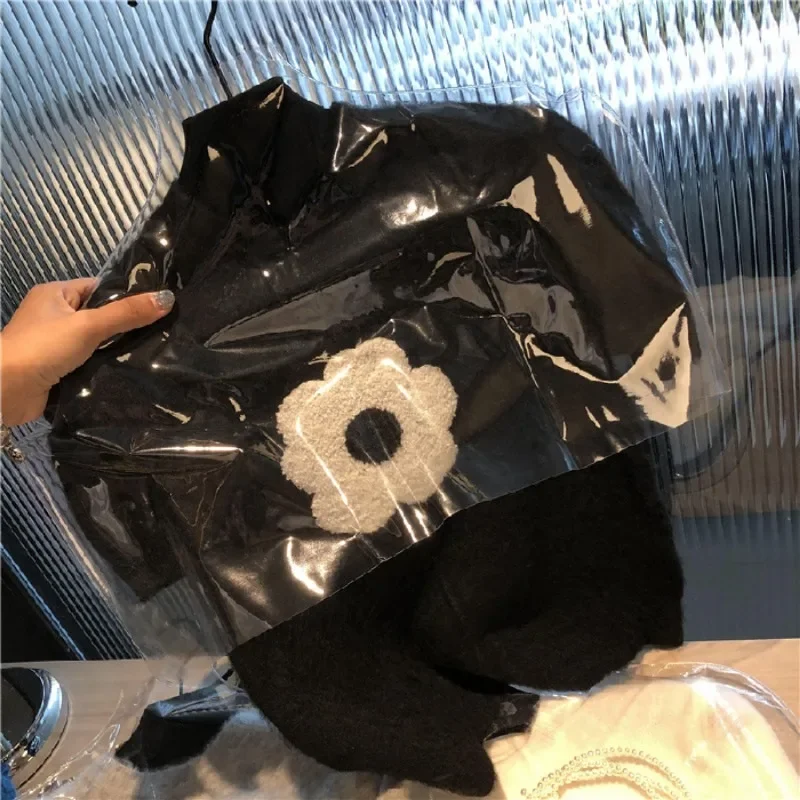 Pulôveres de manga curta femininos de malha floral suéteres verão solto novo nicho temperamento ol aconchegante moda ulzzang all-match topos