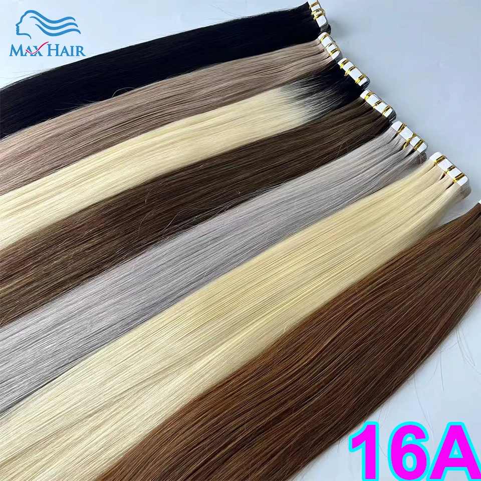 

Лента для наращивания человеческих волос 16А, прямые волосы, 40 шт./упак., европейская прямая невидимая клейкая лента Remy для наращивания волос
