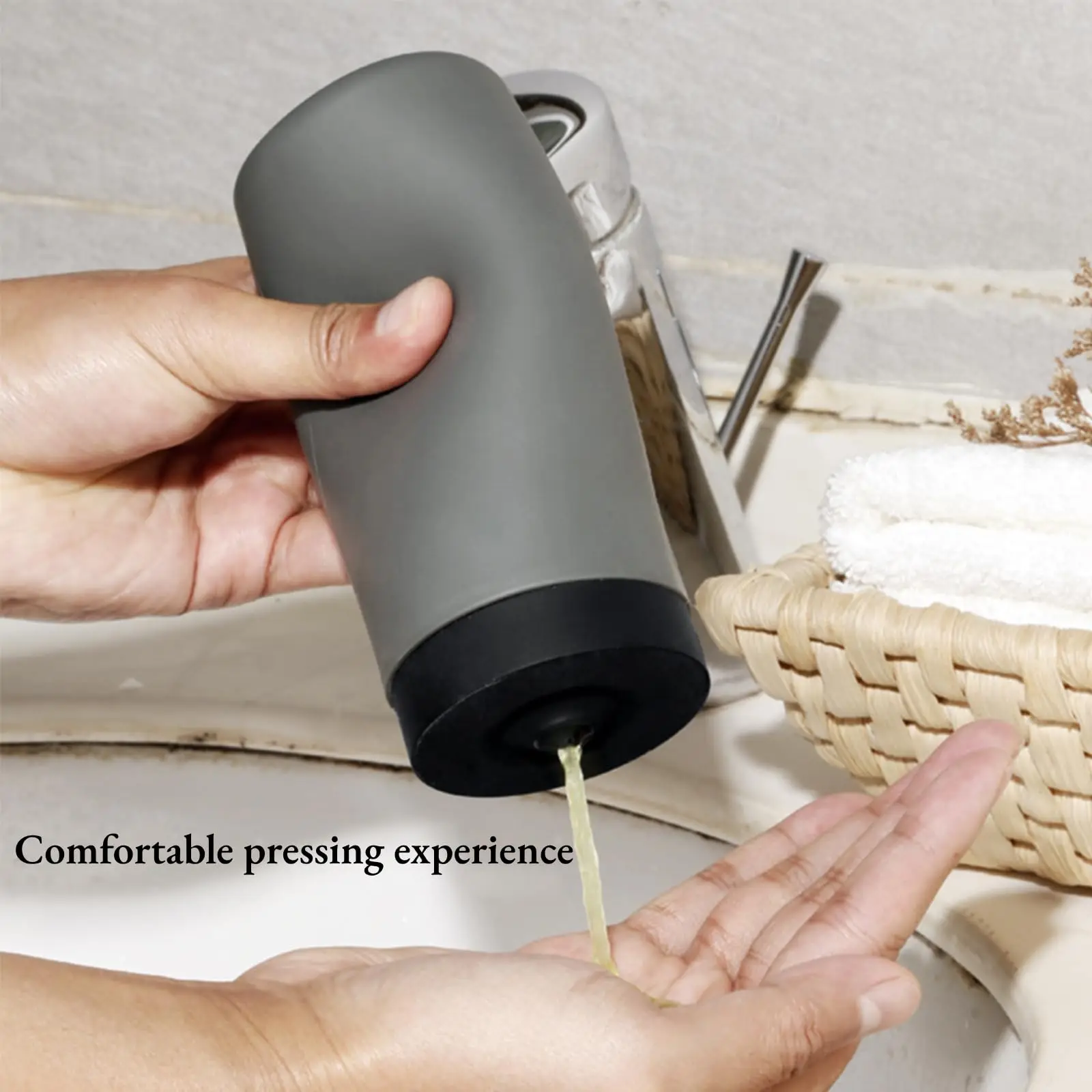 Dispenser di sapone liquido in silicone ricaricabile, capacità 240 ml – flacone dispenser antiscivolo per cucina e bagno – ideale per detersivo per piatti, sapone per le mani, shampoo e oli