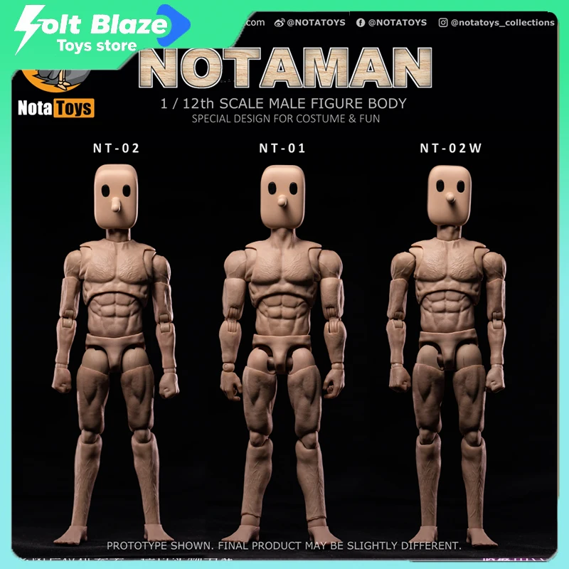 

Notaman 1/12 Square-Head Human Bare Body Articulated Trendy Soldier Figure Articulated Anime Figures Toys for Boys Birthday Gift