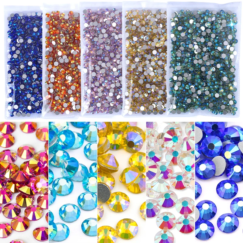 QIAO Glitzer Kristall Strass SS6-SS30 3D DIY Non HotFix FlatBack Strasssteine für Bastelarbeiten, Nagelkunst, Steindekorationen, Zubehör – Detail 2