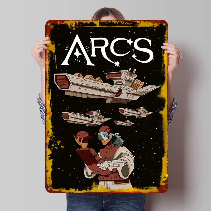 ARCS Space Exploration and Discovery Printed Poster Customized Retro Wall Art Vintage Metal Tin Signs for Home Office Decor Room