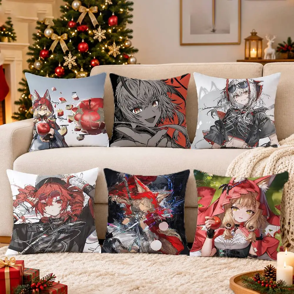 FOR Arknight Enfield Rossi 45x45cm Square Cushion Cover Cartoon Print Decorative Throw Pillow Case for Couch Bed Car Home Decor