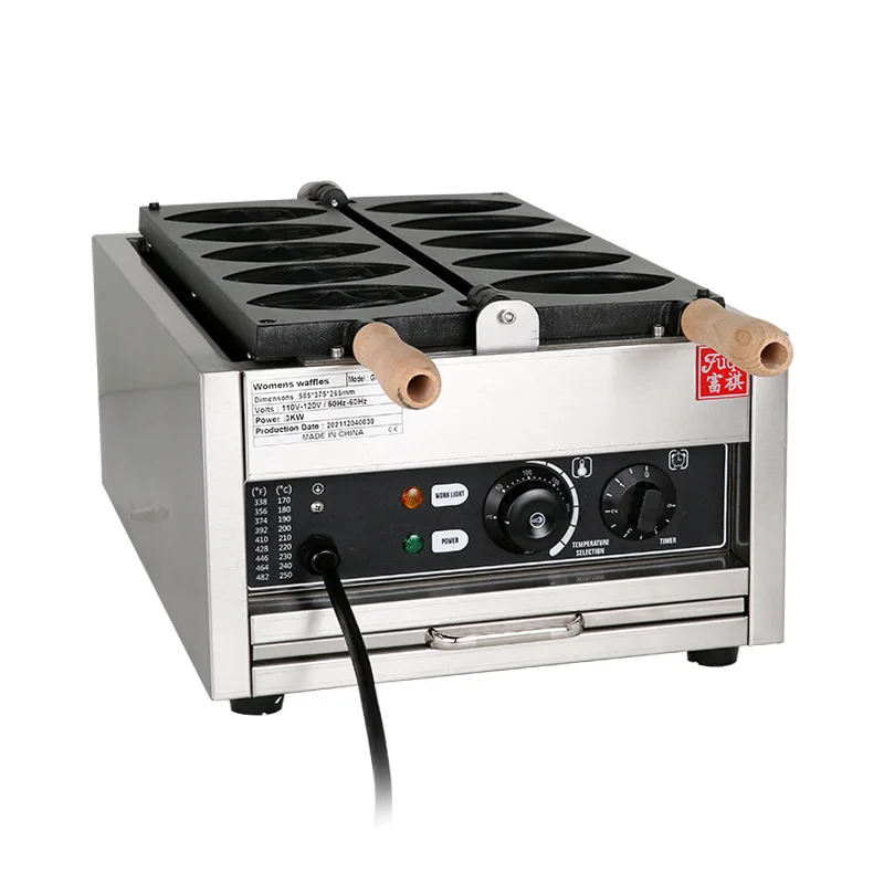 Máquina eléctrica para hacer gofres para mujer, dispositivo de cocina con diseño de moda comercial, 5 piezas, Taiwán