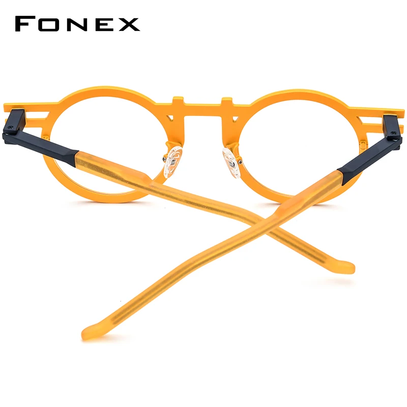 Pure Titanium Round Glasses Frame - Vintage Retro Style