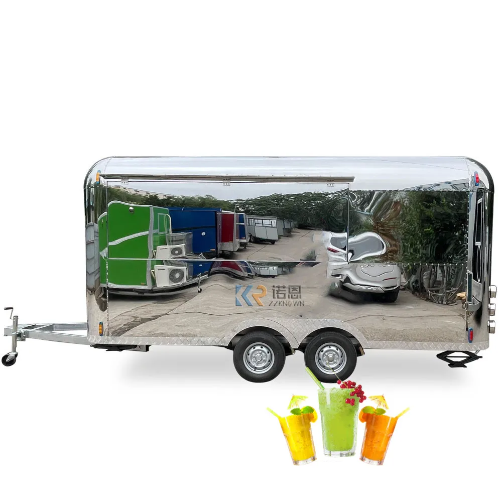 Mobile Hotdog Ice Food Trailer Stainless Steel Food Truck Trailer For Small Snack Vending Cart