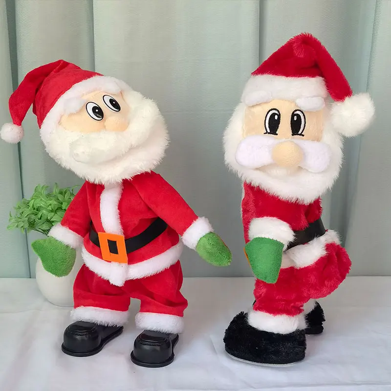 Electric Twerking Santa Adorable Decorative Plush Ornamen For Kids Children Xmas Decoration Twerking Musical Santa Holiday Decor