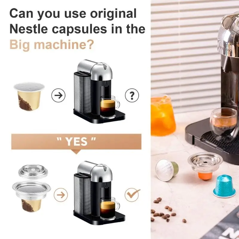 D0AB Coffee Pods Converter Coffee Pods Адаптер из нержавеющей стали текстуры для кофе