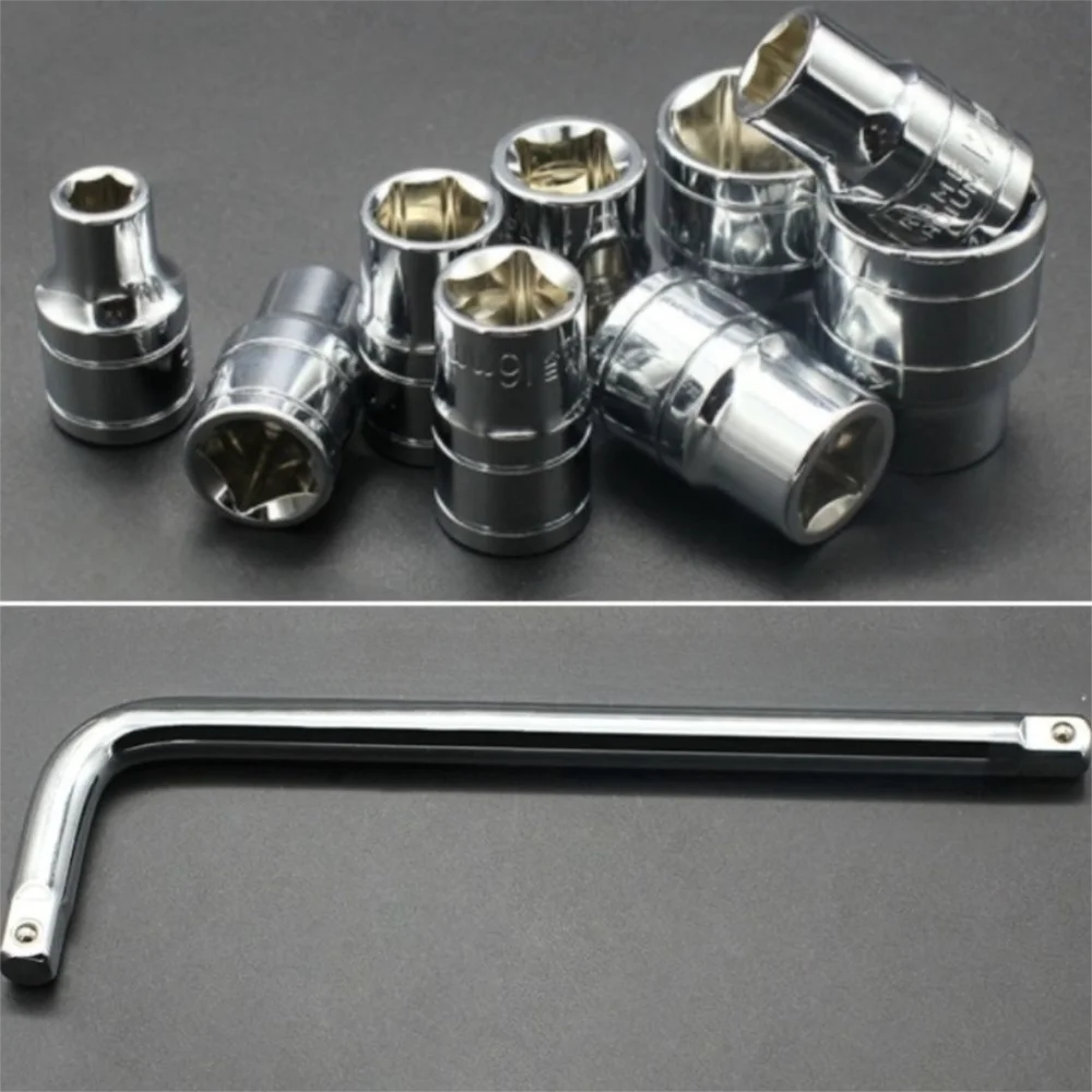 10pcs Lug Nut Wrench Hexagon Wrench Socket Set Change Pry Bar Removal Tool Repairing Tool Set L Type Tyre Removal Tool