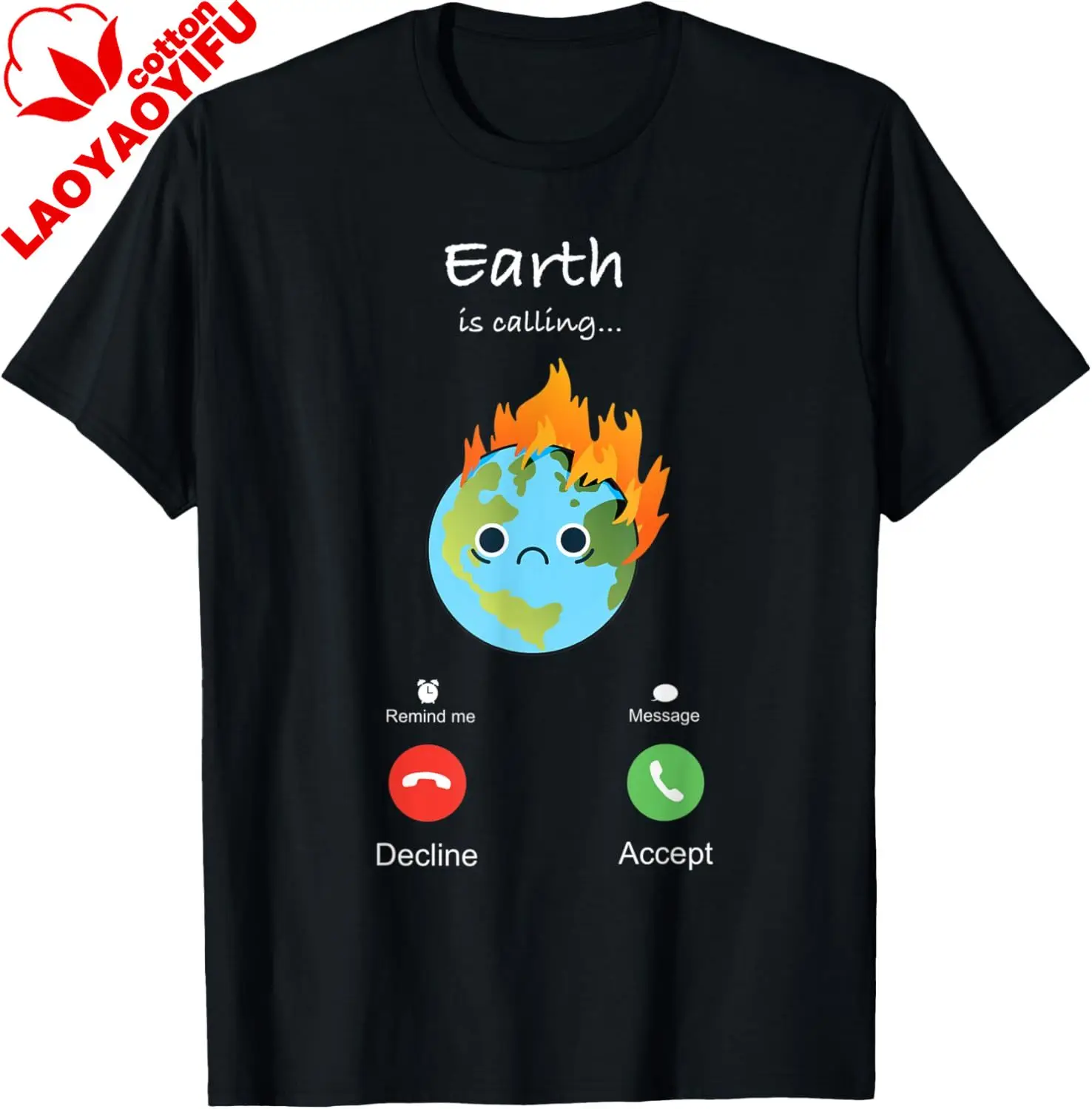 Earth Is Calling Climate Change Climate Protection Environmental Protection T-Shirt Short Sleeve Cotton Camisas Streetwear