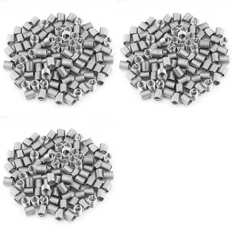 Y42A-300Pcs M8X1.25X2D Stainless Steel Coiled Wire Insert Set Helical Threaded Insert Wire Screw Sleeve Threads Repair Tools