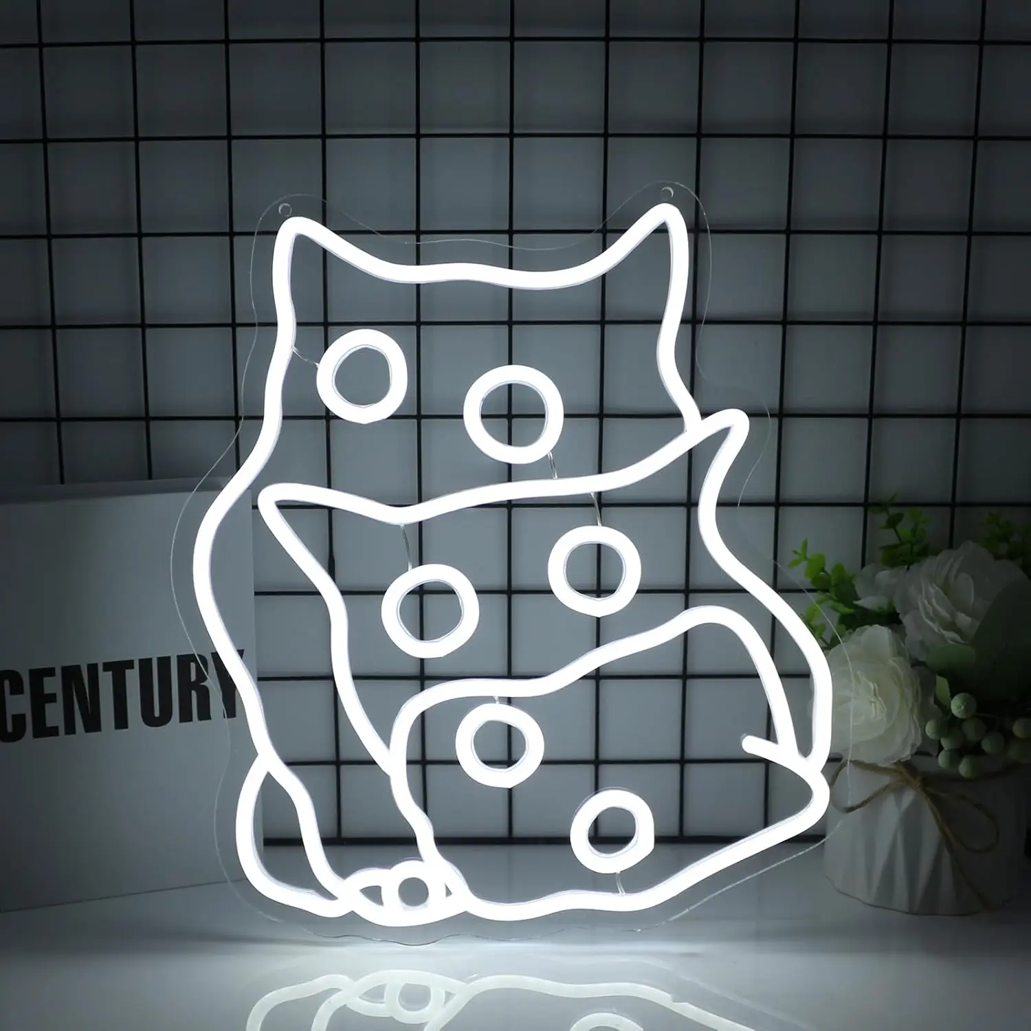 

Кошка Неоновые вывески Животное для декора стен 5/12 В USB Холодный белый с регулируемой яркостью для домашней стены Вечеринка Свадьба День рождения Детская или комната для девочек