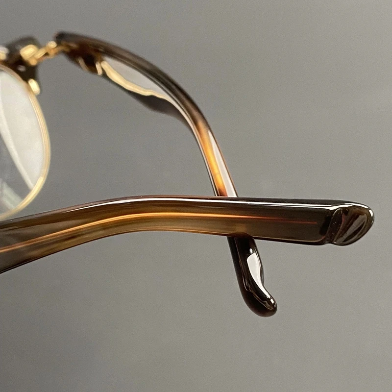 High Quality Handmade Round Glasses Frame Men Women Vintage Circle Spectacle Eyewear Semi-circular Acetate Designer Eyeglasses image 5