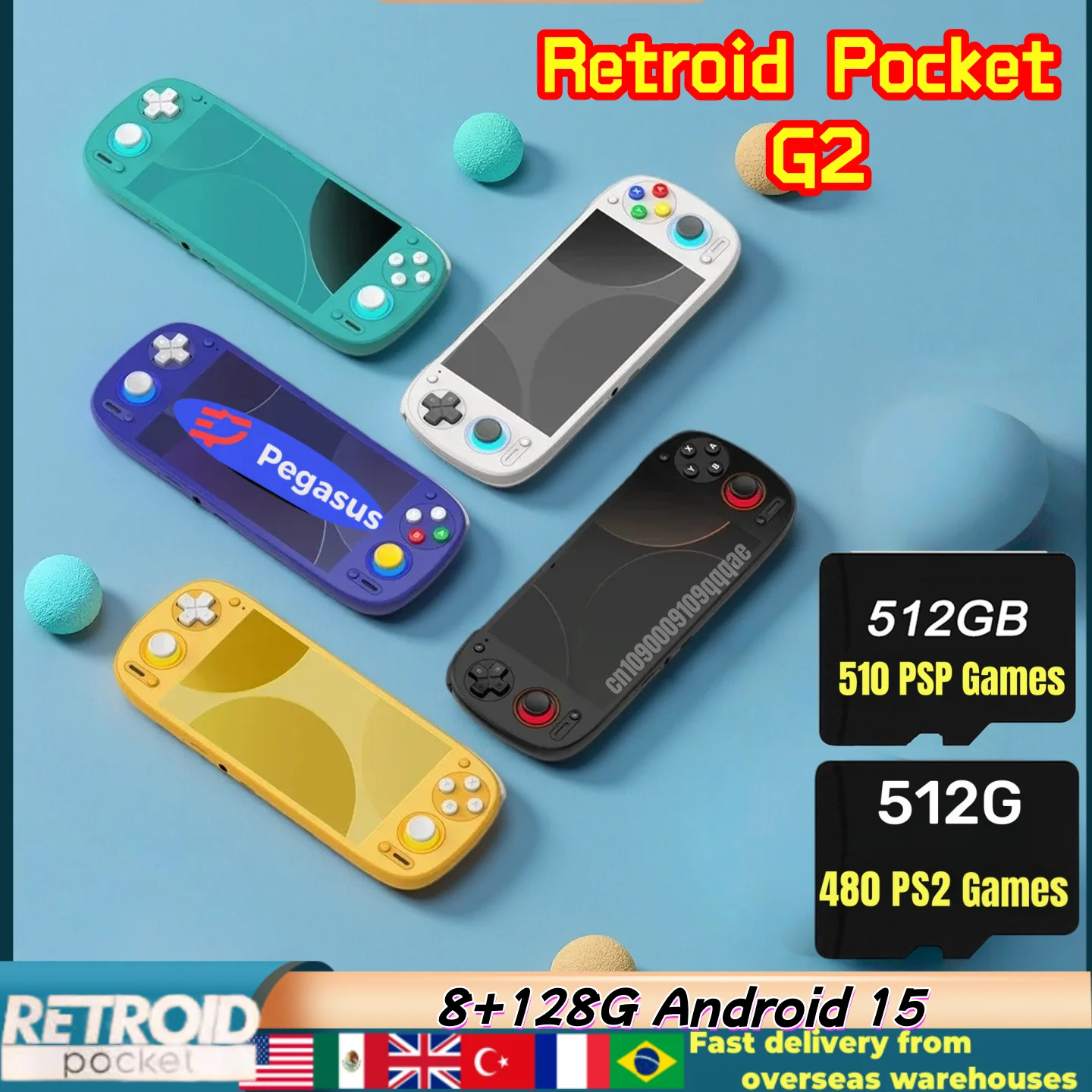 

Retroid Pocket G2 RP G2 Retro Handheld Game Console Video Game Consoles Android15 5.5Inch 1080P AMOLED Screen 5000mAh PSP PS2