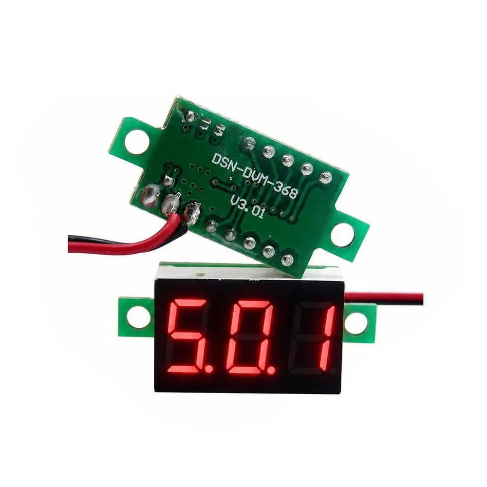 Portable DC4.5V-30V Digital Voltmeter Panel 0.36inch Panel Mount DC Voltage Meter LED Display LED Voltage Tester RV
