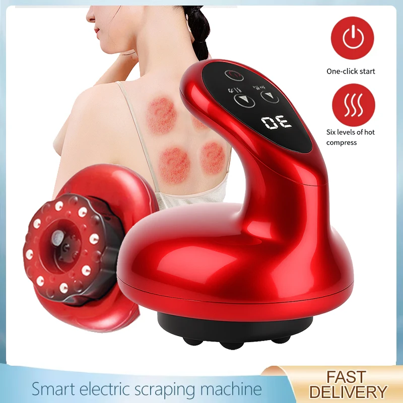 

Электрическое устройство для соскабливания и банок, массажное лечение, вакуумная присоска с подогревом, сжигатель жира, меридиан, скребок и массаж