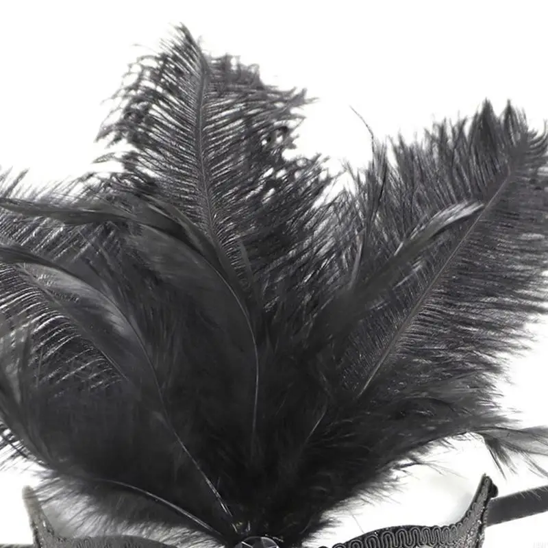 

49MF Feathered CosplayMask Masquerade Decoration Mask for Women Men Halloween Mask Costume Accessories Feathered Cosplay Mask