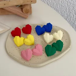 New Colorful Love Earrings Candy Color Irregular Three-dimensional Cut Simple Fashion Earrings Trend Charm Women's Earrings