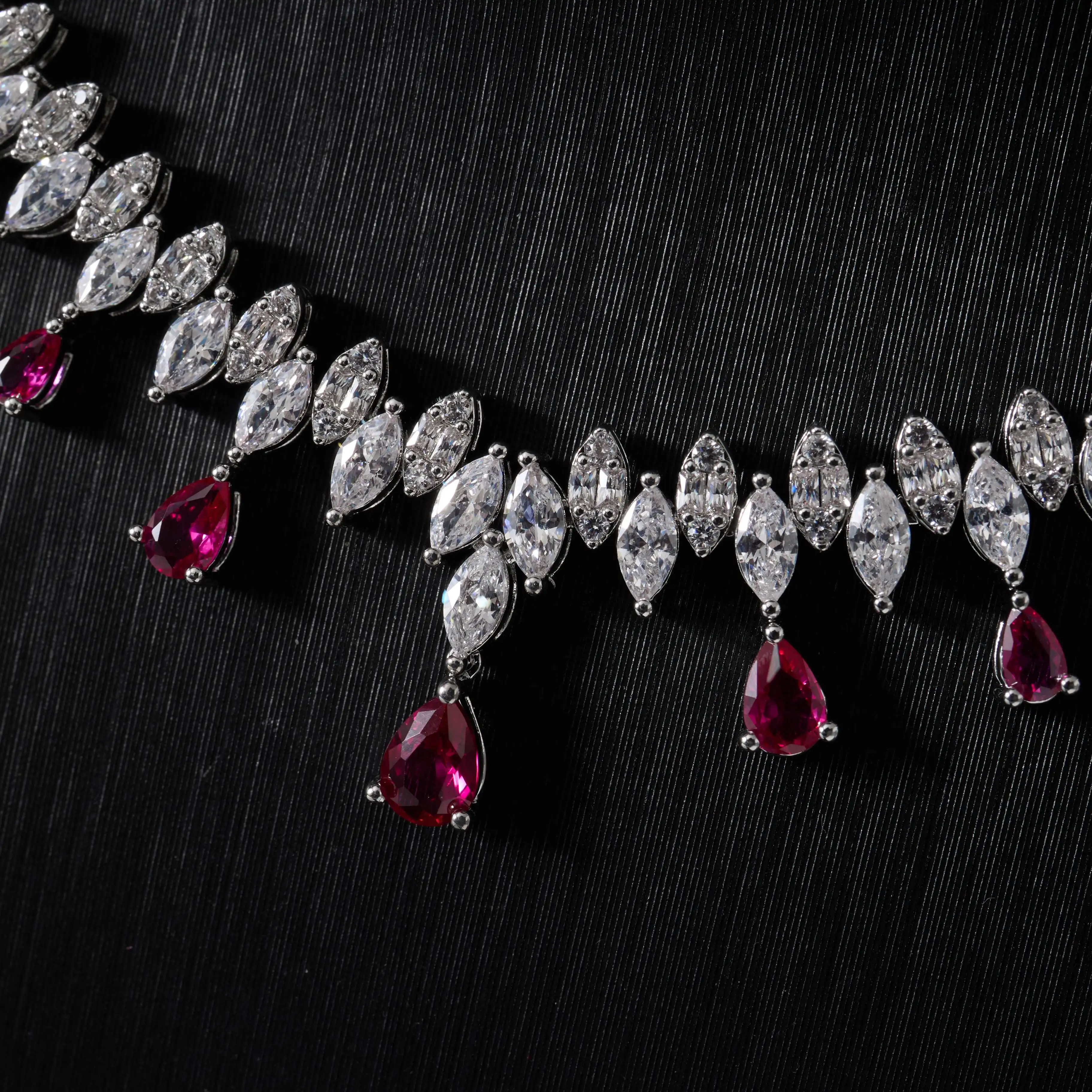 00123 Luxury Women\'s Necklace Jewelry Set AAA CZ Cubic Zircon Dubai Classic Elegant Style Charm Bridal Accessories Jewellery