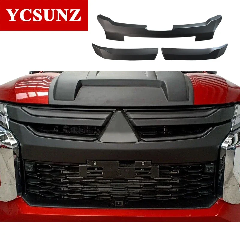 ABS Front Grille Trim Front grill moulding trim For Mitsubishi L200 Triton 2019 2020 2021 2022 car styling exterior accessories