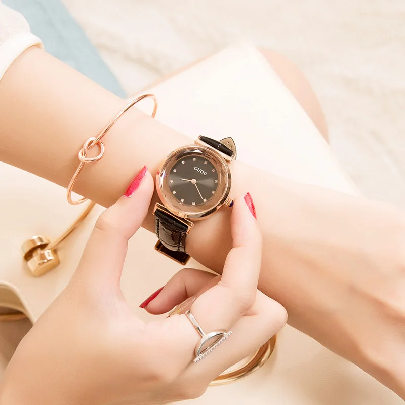 Exquisite Women'S Wristwatch, A Stylish And Trendy Korean-Style Minimalist Watch For Women, Featuring A Quartz Movement.