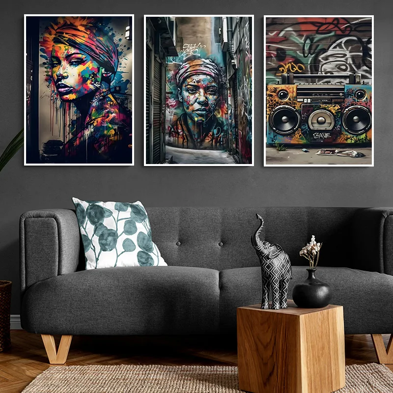 Street Graffiti Art Drawing Recorder Posters and Prints Canvas Paintings on the Wall Art Picture For Living Room Home Decoration