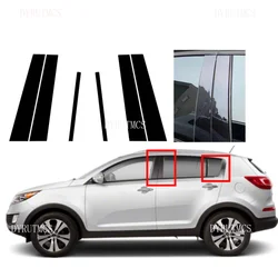 Fit For Kia Sportage 2017 2018 2019 2020- 2022 Glossy Black Silver Carbon Pillar Post Door Window Column BC Trim Sticker Cover