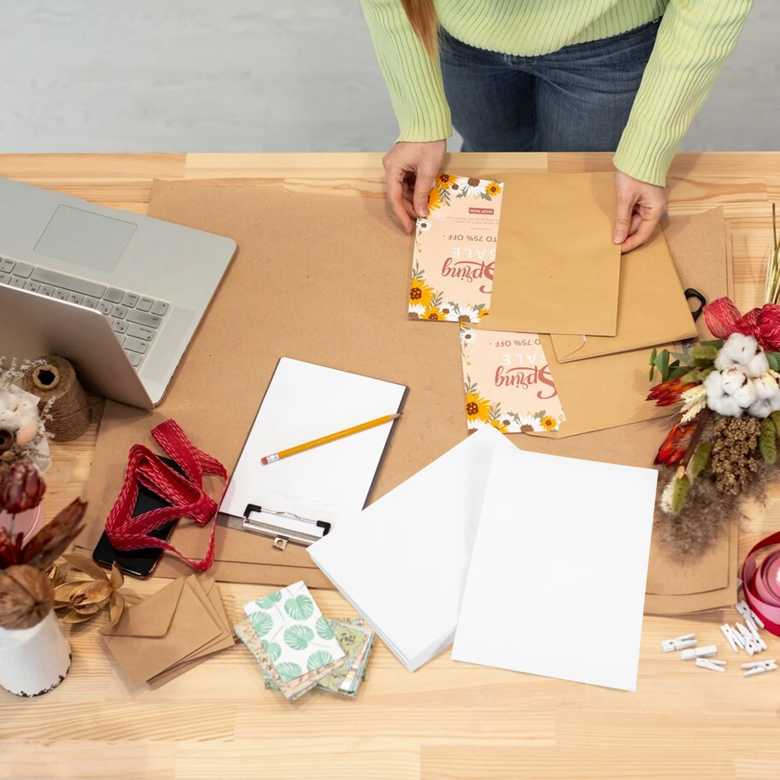 

50Pcs A5 Thick White Cardstock for Greeting Cards Blank Note Cards DIY Craft Projects Painting Card Making Supplies