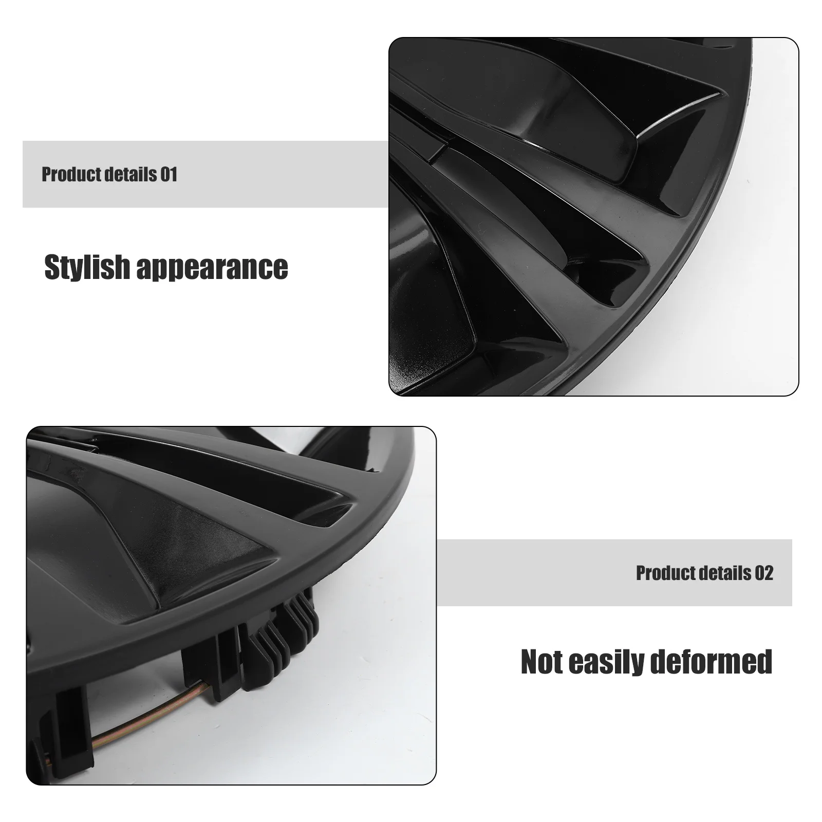 أغطية محور العجلة مقاس 14 بوصة لأغطية محور السيارات المزخرفة بتصميم قوي سهلة التركيب حافة السيارة ذات المقاس العالمي