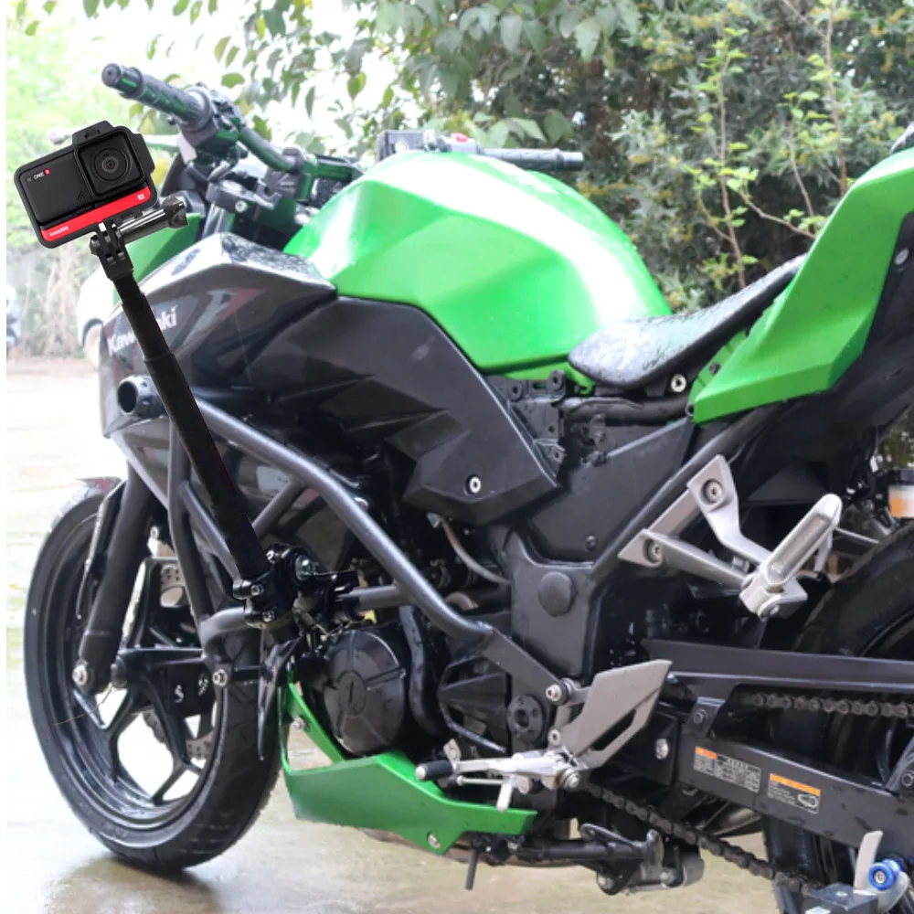 Motorcycle Bicycle Invisible Handlebar Mount Bracket Monopod for GoPro Max Hero 9 Insta360 X2 R Camera Moto Bike Accessories