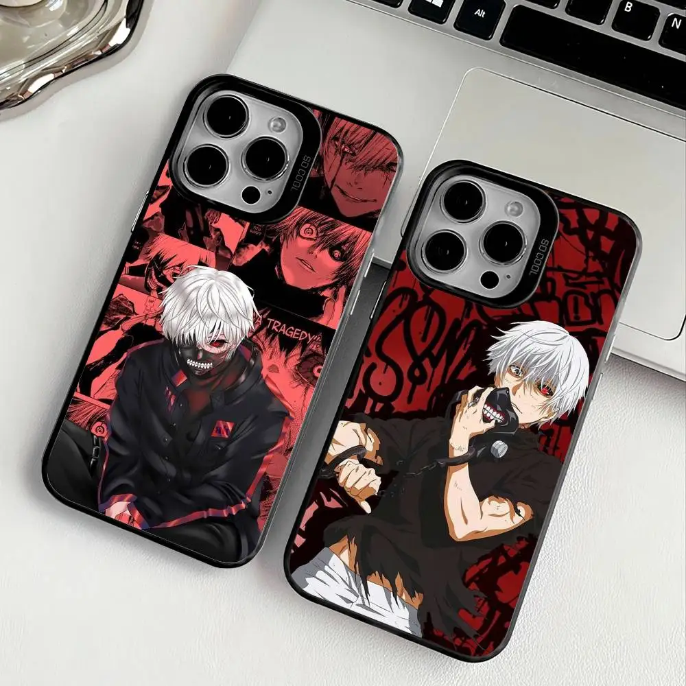 

T-Tokyo Ghoul Anime Phone Case Color-changing Transparent IPhone 11-16 Anti-fall TPU Case, Slim Fit.