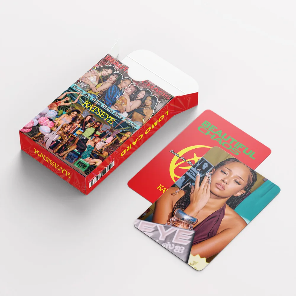 92Pcs/Set Kpop Idol KATSEYE New Album BEAUTIFULCHAOS Lomo Cards LARA DANIELA HD Printd Photocards Stickers MANON MEGAN Fans Gift