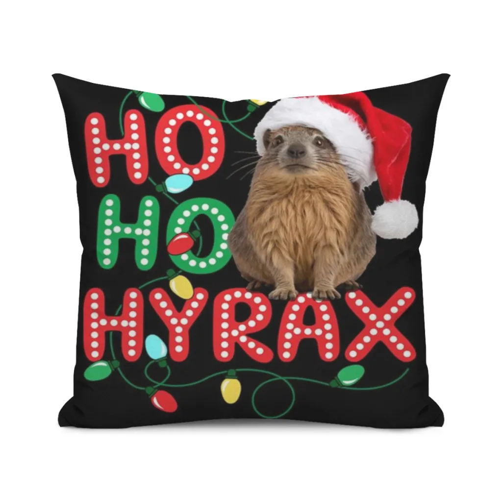 Ho Ho Hyrax Santa Christmas Cushion Office Classroom Chair Cushion Couch Pillow Bedroom Floor Winter Thick