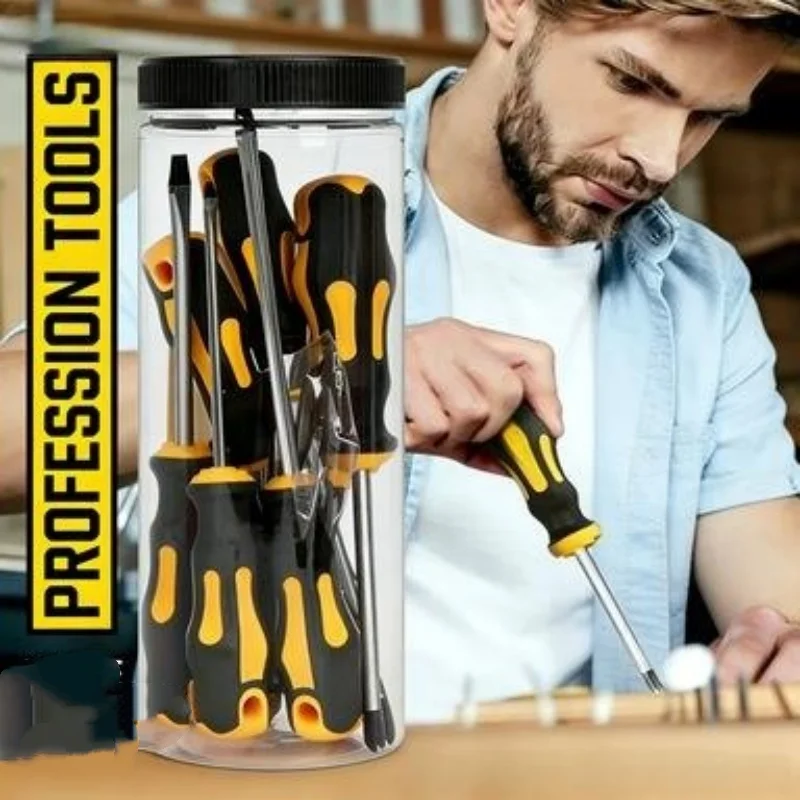 12Pcs Magnetic Screwdriver Set Phillips & Slotted Screwdrivers Portable Keychain Screwdrivers, Professional Repair Hand Tool Kit