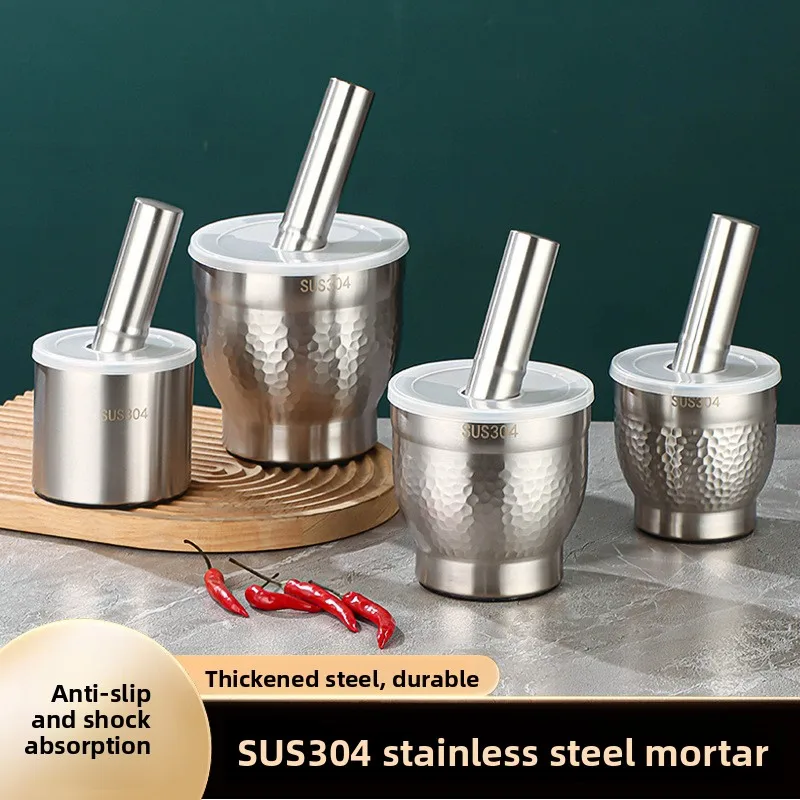 manual-stainless-steel-304-garlic-smasher-sun-protection-sleeve-grinding-medicine-mortar-traditional-chinese-kitchen-tool