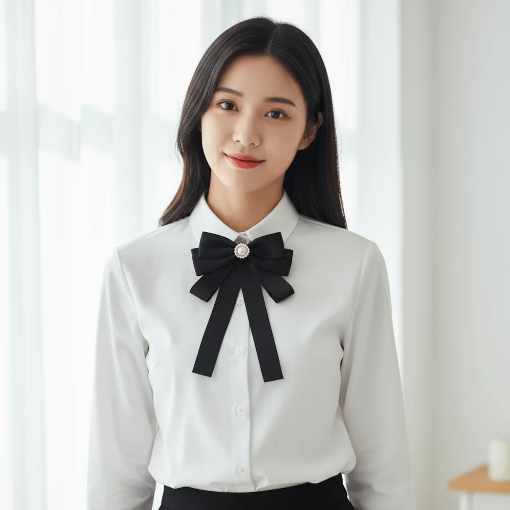 أنيقة الراين الأسود الشريط دبوس اللؤلؤ متعدد الطبقات جنازة تذكارية دبوس الخرز دبوس الشريط شارة بروش الأطراف #4