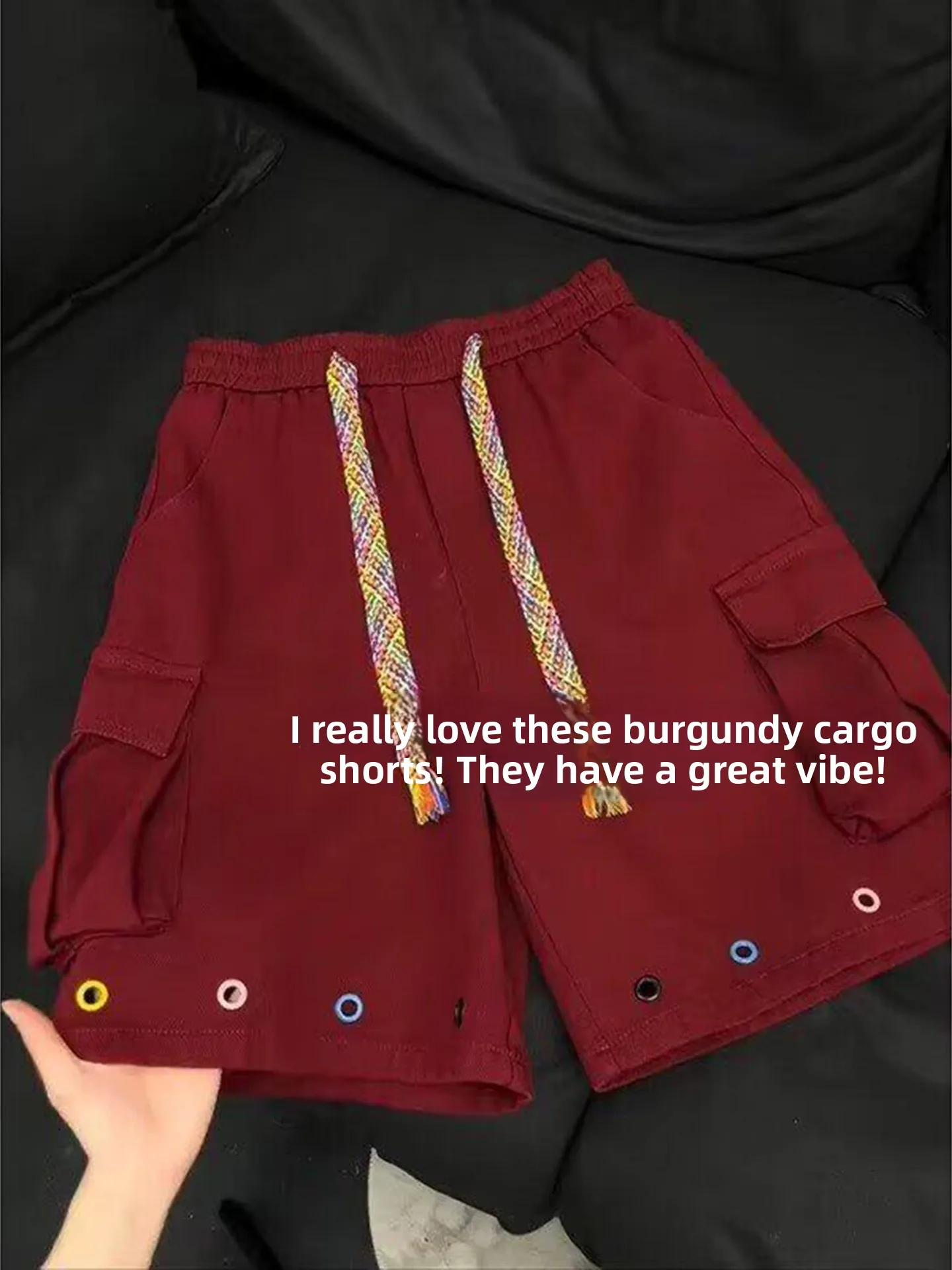 

Woven Workwear orts Men's Summer Thin Dopne Pants American Design Wide Leg Five-Quarter Casual Trousers