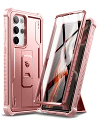 Full Body Bumper Military Grade Armor Shockproof Shell Cover For Samsung Galaxy S22 Ultra 5G Case with Built in Screen Protector