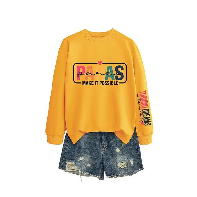 سترة رياضية نسائية عصرية مع ذراع طباعة طويلة Sve مستديرة Ne بلوفر من ألياف البوليستر ربيع 2026 #3