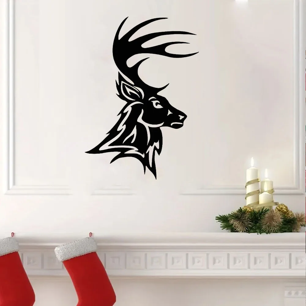 Metal Sign of Buck Deer for Cabin: Indoor Adornment. Antler Head Rack. Man Cave & Cabin Charm Featuring New York City