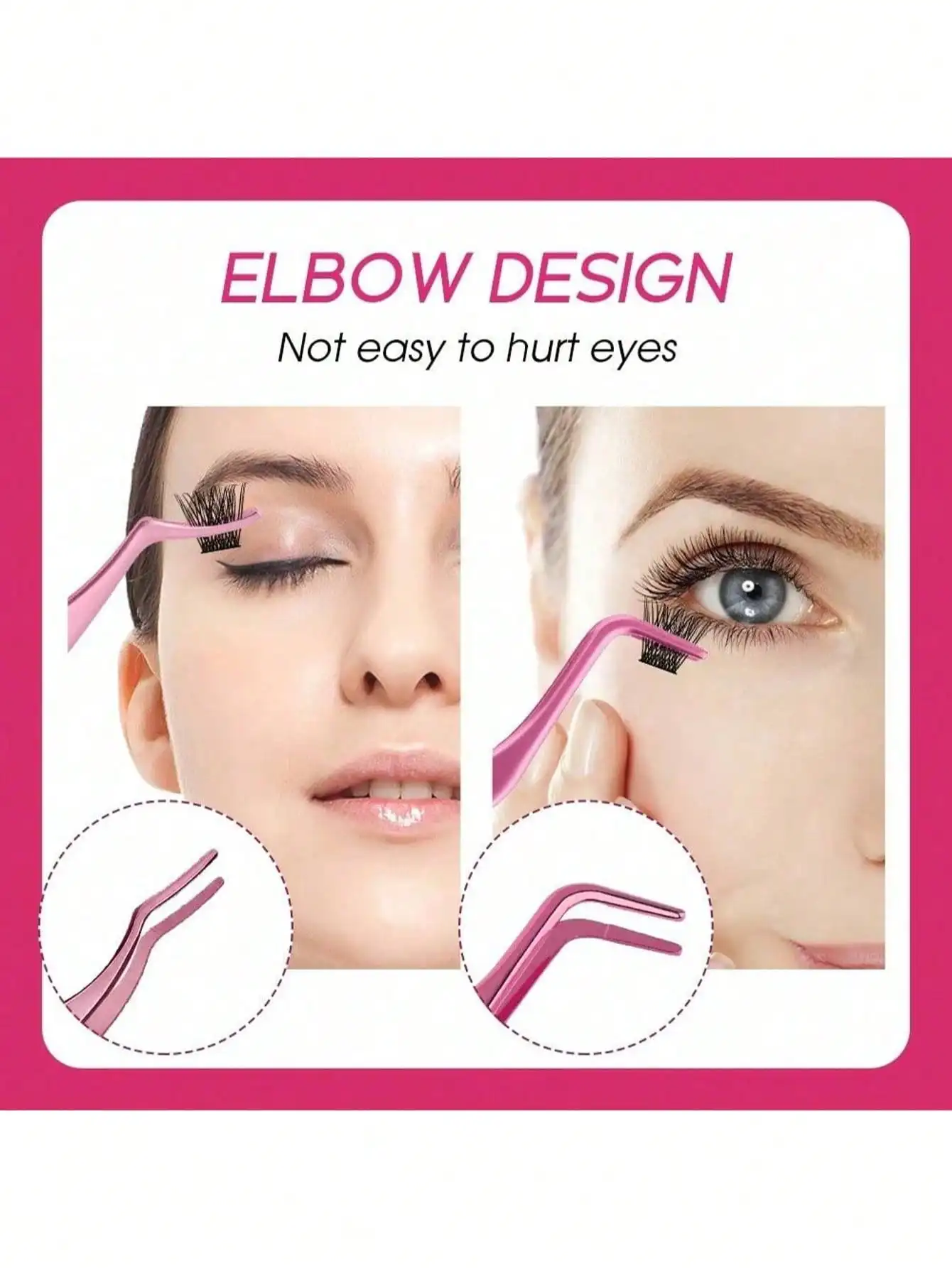 1/2pcs Ergonomic Stainless Steel Lash Tweezers Professional Eyelash Applicator Tool for Women Convenient Makeup Tool